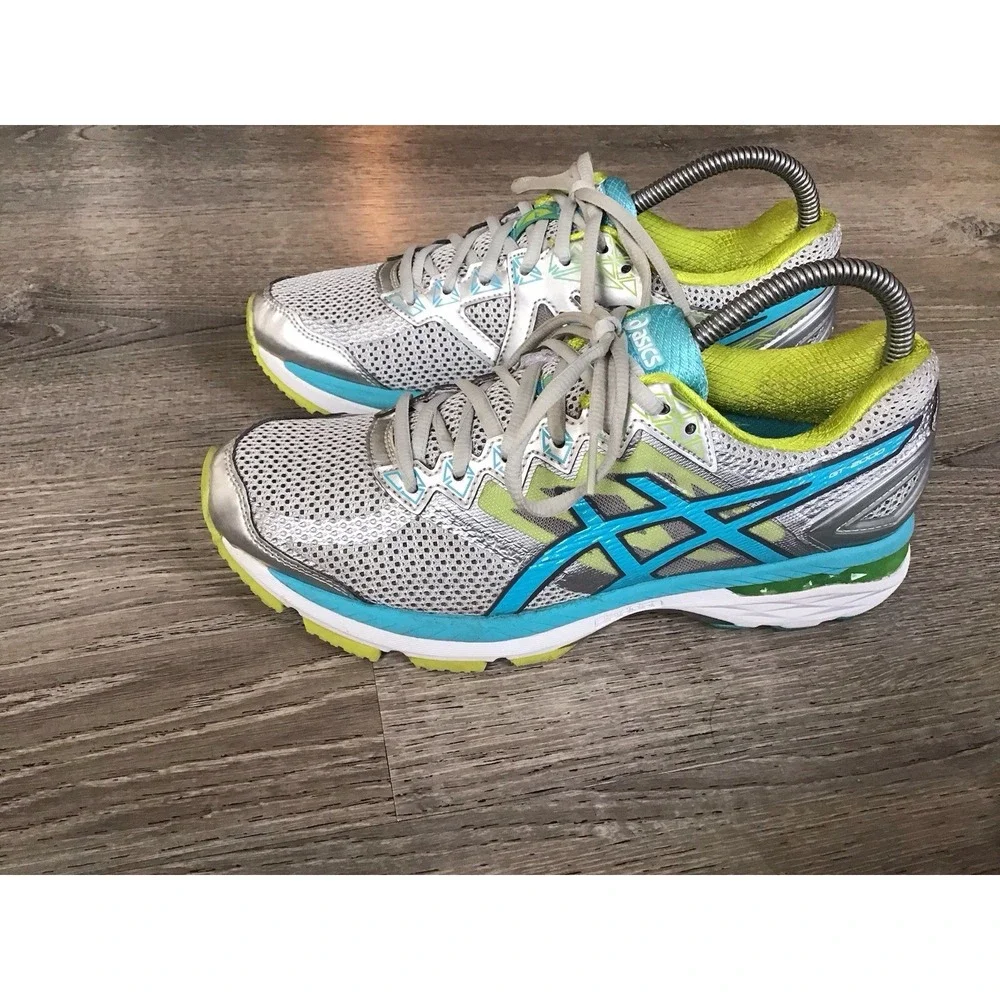 Asics Womens Size 8.5 Running Shoes FluidRide Guidance Silver Teal Sneaker T656N